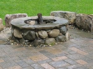 natural stone fire pit